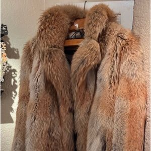 Coyote custom fur coat made for very big man.